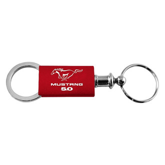 Autogold® - Mustang 5.0 Red Anodized Aluminum Valet Key Chain