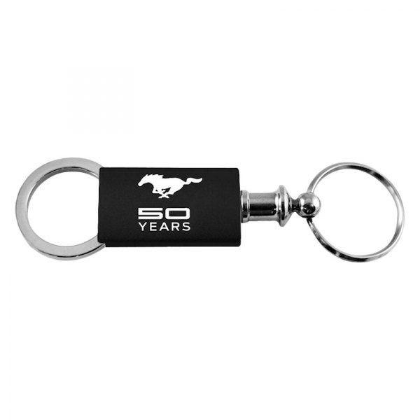 Autogold® - Mustang 50 Years Black Anodized Aluminum Valet Key Chain