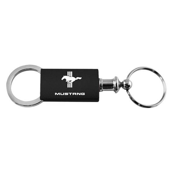 Autogold® - Mustang Tri-Bar Black Anodized Aluminum Valet Key Chain