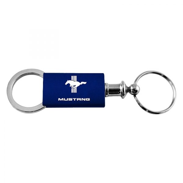 Autogold® - Mustang Tri-Bar Navy Anodized Aluminum Valet Key Chain