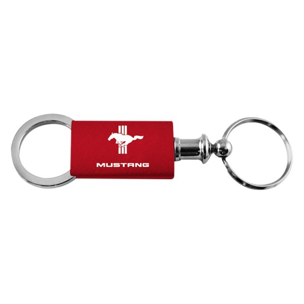 Autogold® - Mustang Tri-Bar Red Anodized Aluminum Valet Key Chain