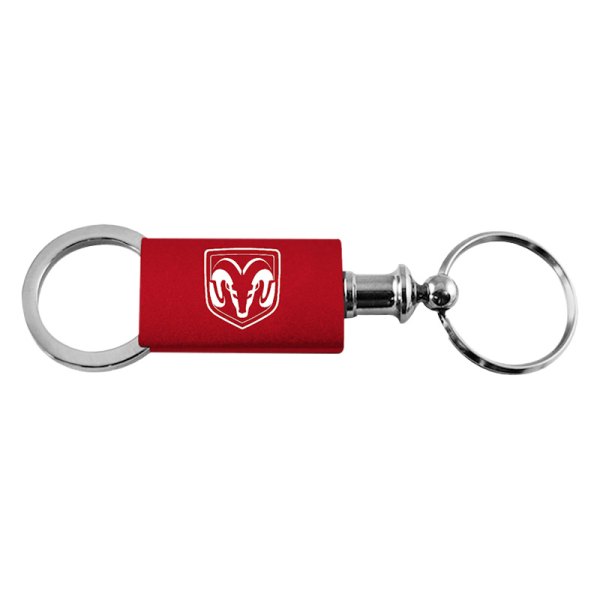 Autogold® - Ram Head Logo Red Anodized Aluminum Valet Key Chain