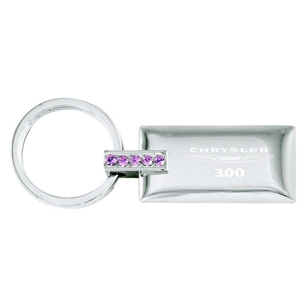 Autogold® - Chrysler 300 Jeweled Pink Rectangular Key Chain