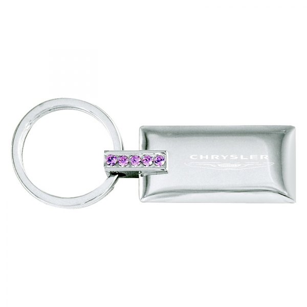 Autogold® - Chrysler Jeweled Pink Rectangular Key Chain