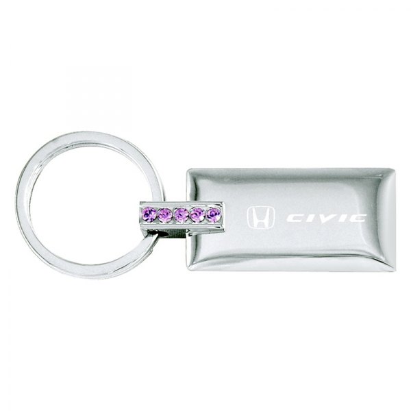 Autogold® - Civic Jeweled Pink Rectangular Key Chain