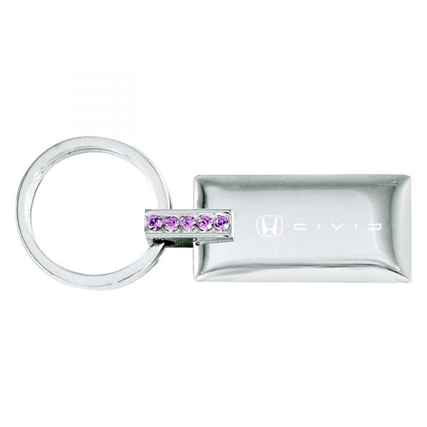 Autogold® - Civic Reversed C Jeweled Pink Rectangular Key Chain