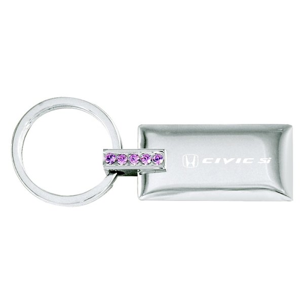 Autogold® - Civic SI Jeweled Pink Rectangular Key Chain