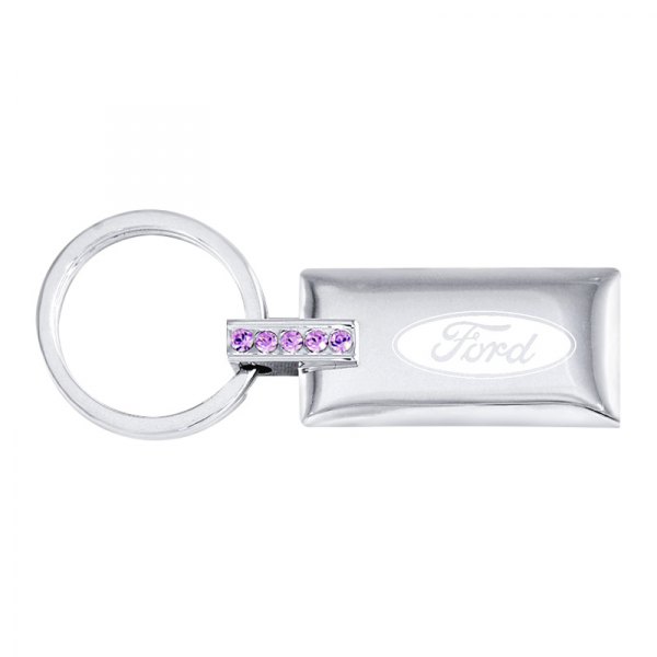 Autogold® - Ford Jeweled Pink Rectangular Key Chain