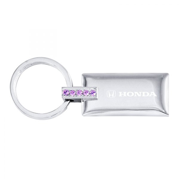 Autogold® - Honda Jeweled Pink Rectangular Key Chain