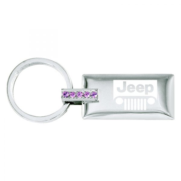 Autogold® - Jeep Grille Jeweled Pink Rectangular Key Chain