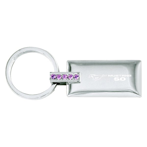 Autogold® - Mustang 5.0 Jeweled Pink Rectangular Key Chain