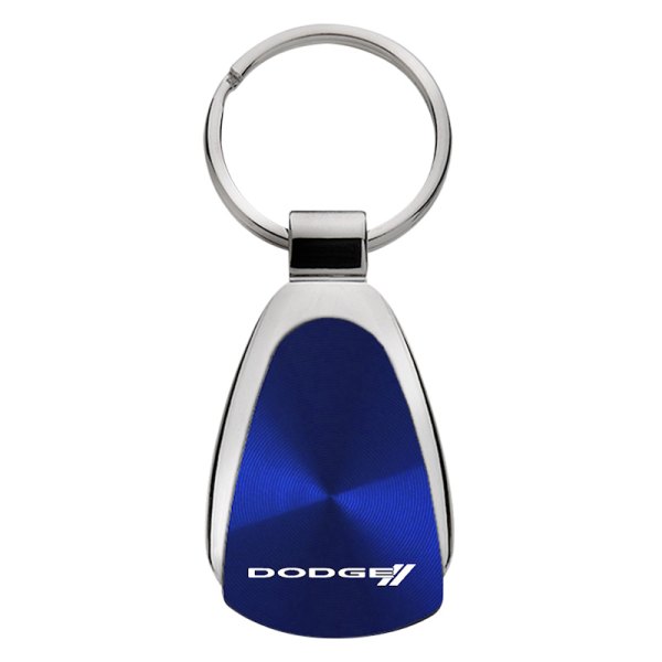 Autogold® - Dodge Stripe Logo Blue Teardrop Key Chain