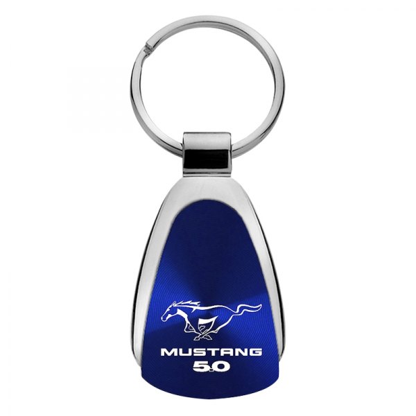 Autogold® - Mustang 5.0 Blue Teardrop Key Chain