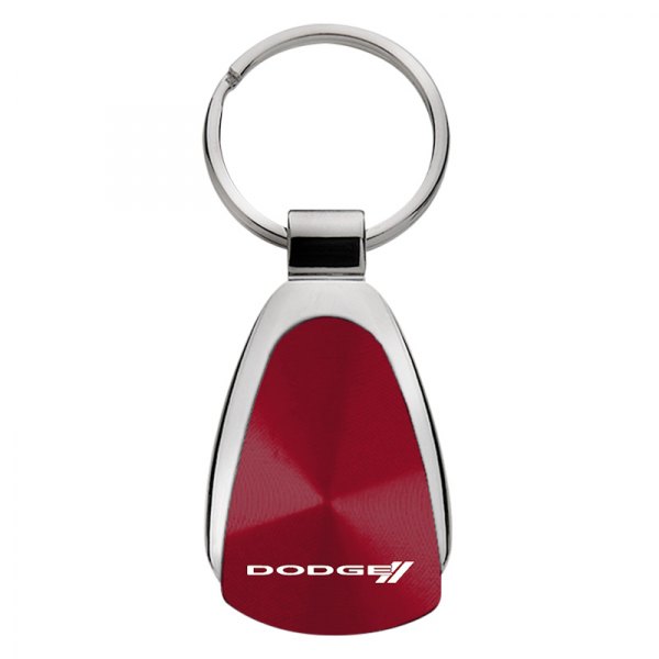 Autogold® - Dodge Stripe Logo Burgundy Teardrop Key Chain