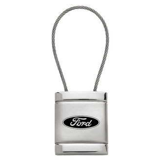 Autogold® - Ford Satin-Chrome Cable Key Chain