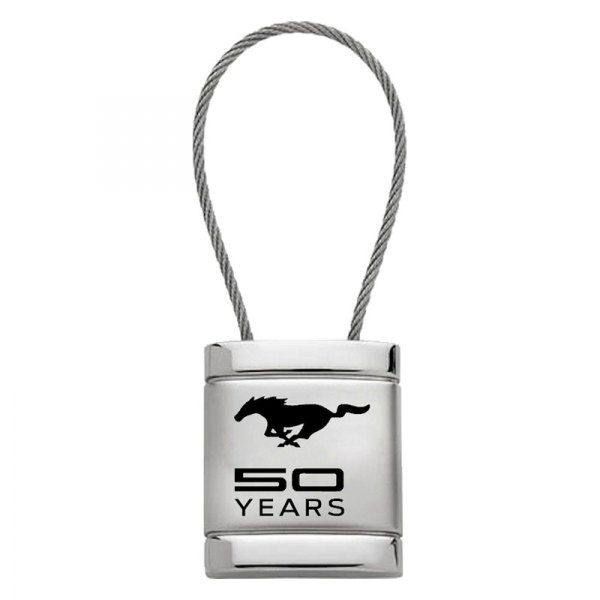 Autogold® - Mustang 50 Years Satin-Chrome Cable Key Chain