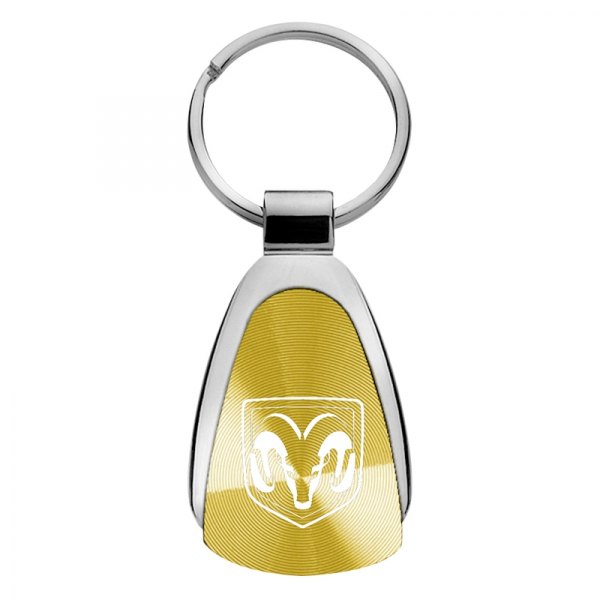 Autogold® - Ram Head Logo Gold Teardrop Key Chain