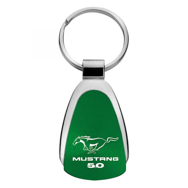 Autogold® - Mustang 5.0 Green Teardrop Key Chain