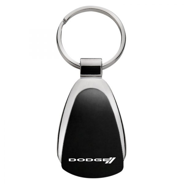 Autogold® - Dodge Stripe Logo Black Teardrop Key Chain