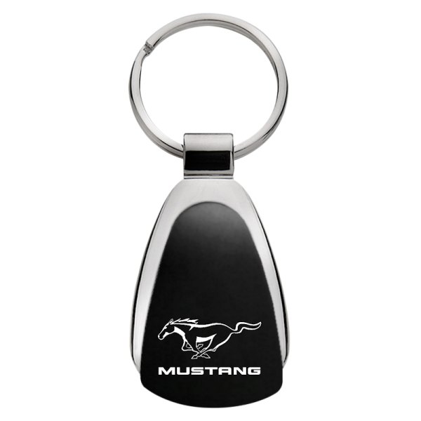 Autogold® - Mustang Black Teardrop Key Chain