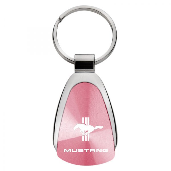 Autogold® - Mustang Tri-Bar Pink Teardrop Key Chain