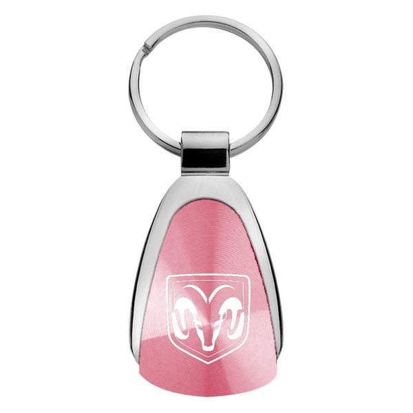 Autogold® - Ram Head Logo Pink Teardrop Key Chain