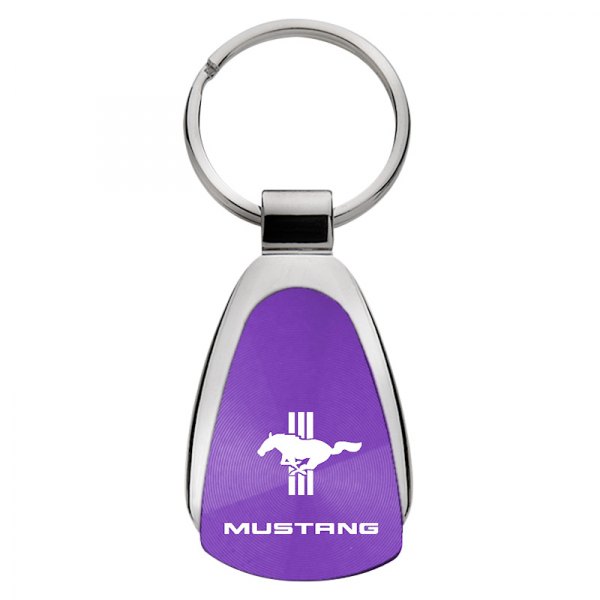 Autogold® - Mustang Tri-Bar Purple Teardrop Key Chain