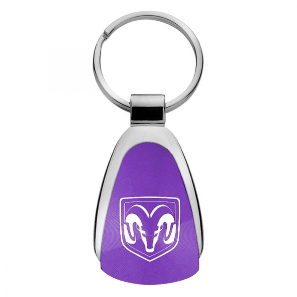 Autogold® - Ram Head Logo Purple Teardrop Key Chain