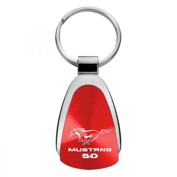 Autogold® - Mustang 5.0 Red Teardrop Key Chain