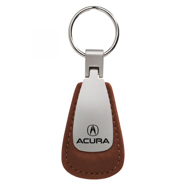 Autogold® - Acura Brown Leather Teardrop Key Chain