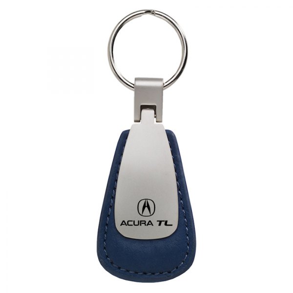 Autogold® - TL Blue Leather Teardrop Key Chain