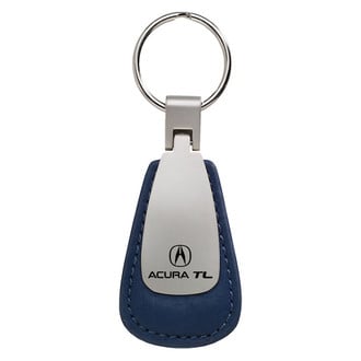 Autogold® - TL Blue Leather Teardrop Key Chain