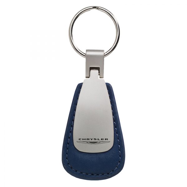 Autogold® - Chrysler Blue Leather Teardrop Key Chain