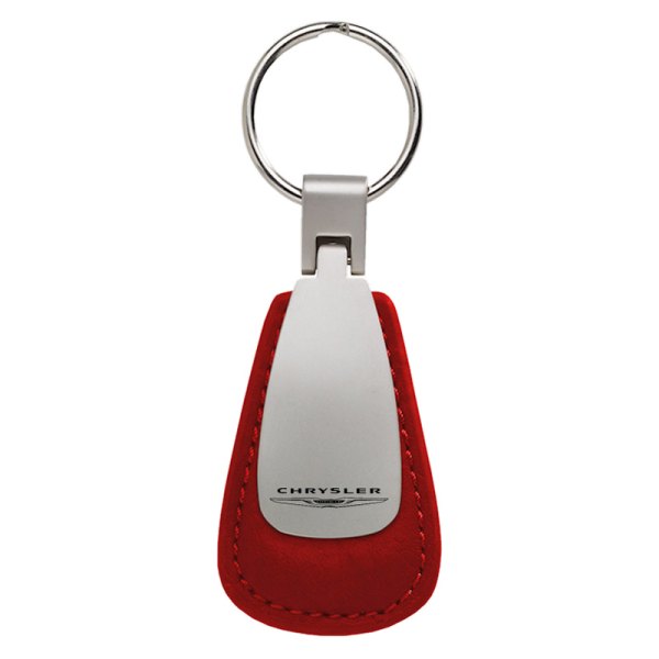 Autogold® - Chrysler Red Leather Teardrop Key Chain