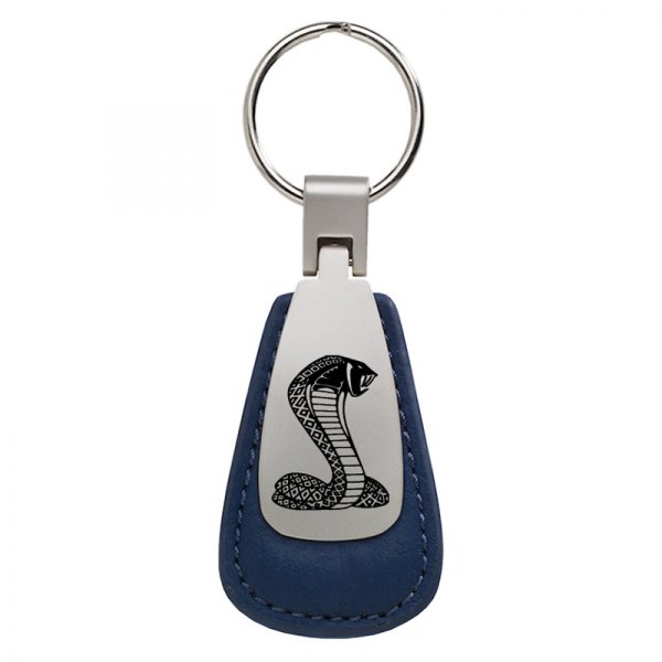 Autogold® - Cobra Blue Leather Teardrop Key Chain