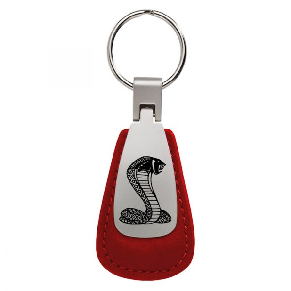 Autogold® - Cobra Red Leather Teardrop Key Chain