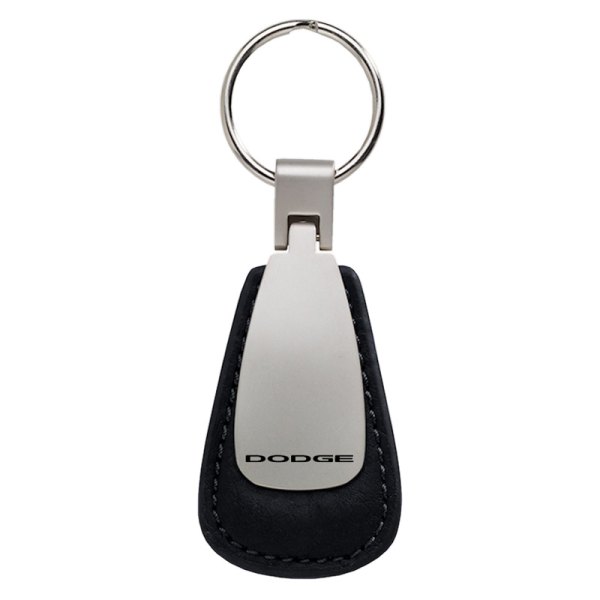 Autogold® - Dodge Black Leather Teardrop Key Chain