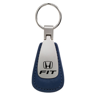 Autogold® - Fit Blue Leather Teardrop Key Chain