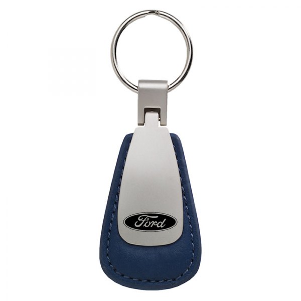 Autogold® - Ford Blue Leather Teardrop Key Chain