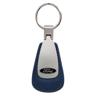Autogold® - Ford Blue Leather Teardrop Key Chain