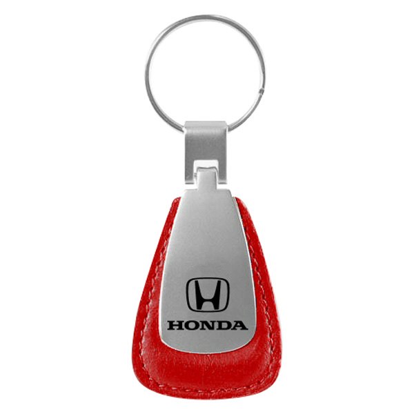 Autogold® - Honda Red Leather Teardrop Key Chain
