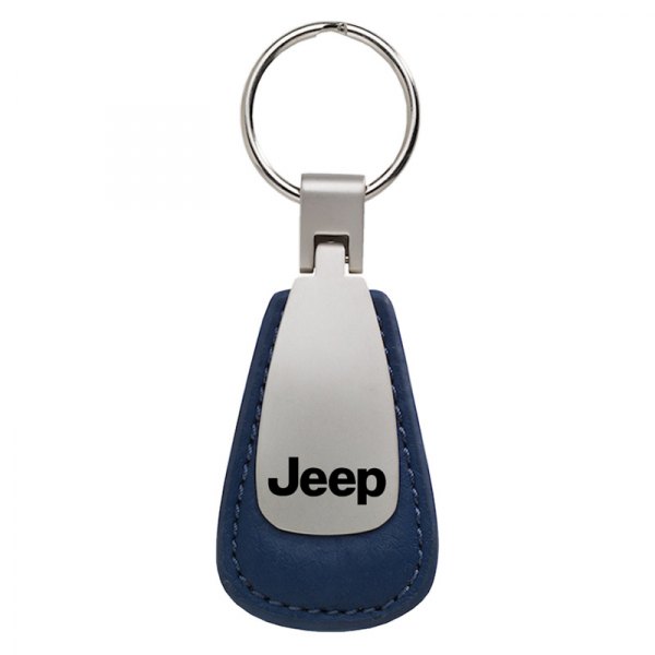 Autogold® - Jeep Blue Leather Teardrop Key Chain