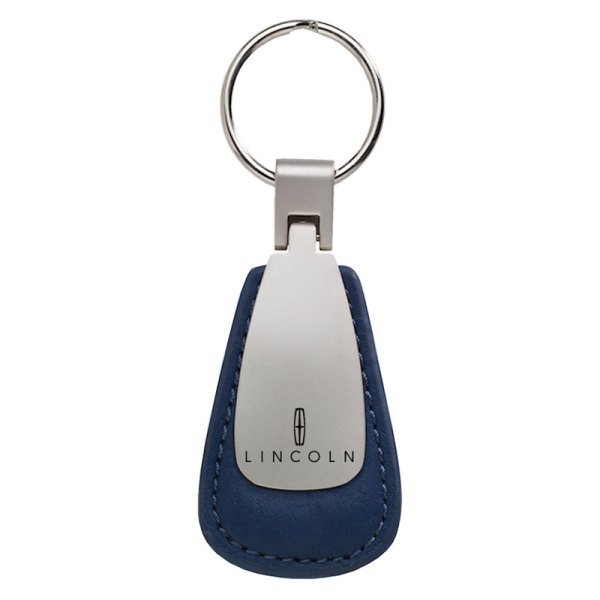 Autogold® - Lincoln Blue Leather Teardrop Key Chain