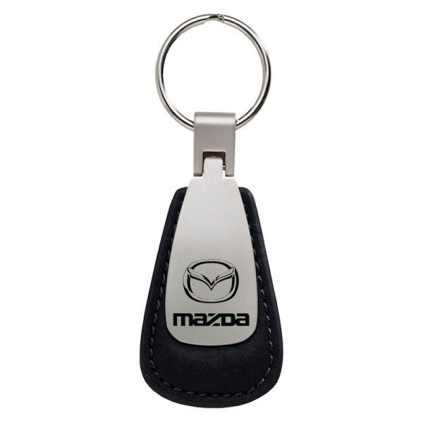Autogold® - Mazda Black Leather Teardrop Key Chain