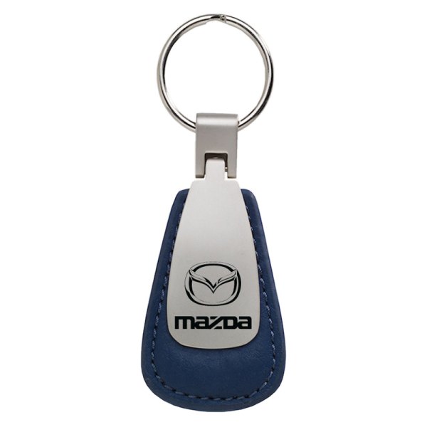 Autogold® - Mazda Blue Leather Teardrop Key Chain