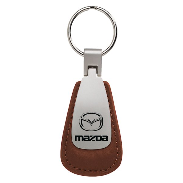 Autogold® - Mazda Brown Leather Teardrop Key Chain