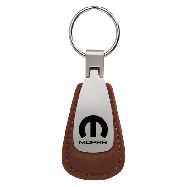 Autogold® - Mopar Brown Leather Teardrop Key Chain