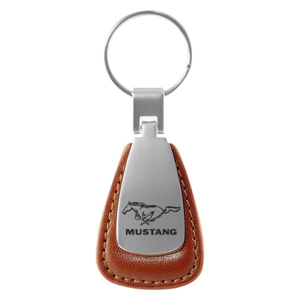 Autogold® - Mustang Brown Leather Teardrop Key Chain