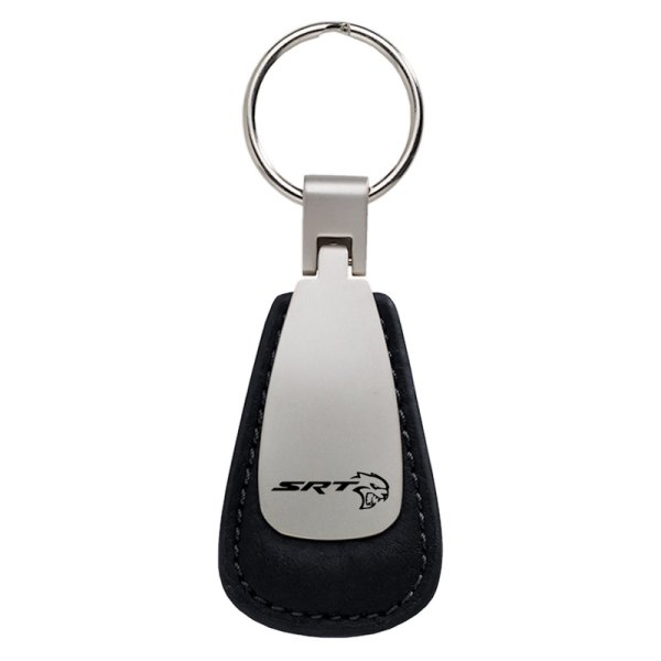 Autogold® - SRT Hellcat Black Leather Teardrop Key Chain