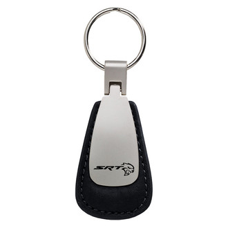 Autogold® - SRT Hellcat Black Leather Teardrop Key Chain